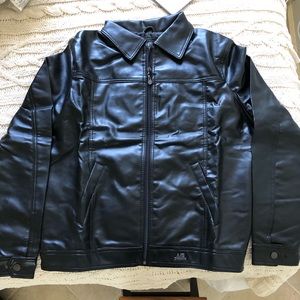 Men’s faux black leather jacket